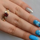 Срібна каблучка  с напайками из золота