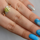 Срібна каблучка  с напайками из золота