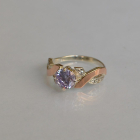 Срібна каблучка  с напайками из золота