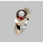 Срібна каблучка  с напайками из золота