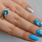 Срібна каблучка  с напайками из золота