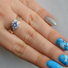 Срібна каблучка  с напайками из золота