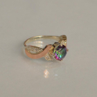 Срібна каблучка  с напайками из золота