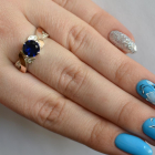 Срібна каблучка  с напайками из золота