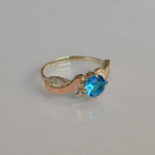 Срібна каблучка  с напайками из золота