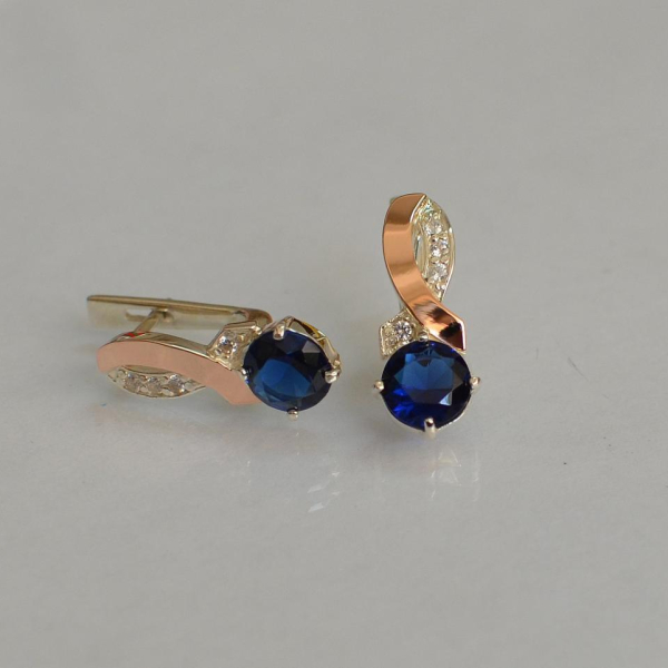 Срібні сережки з напайками із золота