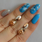 Срібні сережки з напайками із золота