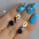 Срібні сережки з напайками із золота