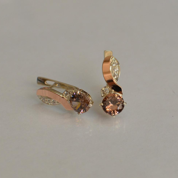 Срібні сережки з напайками із золота