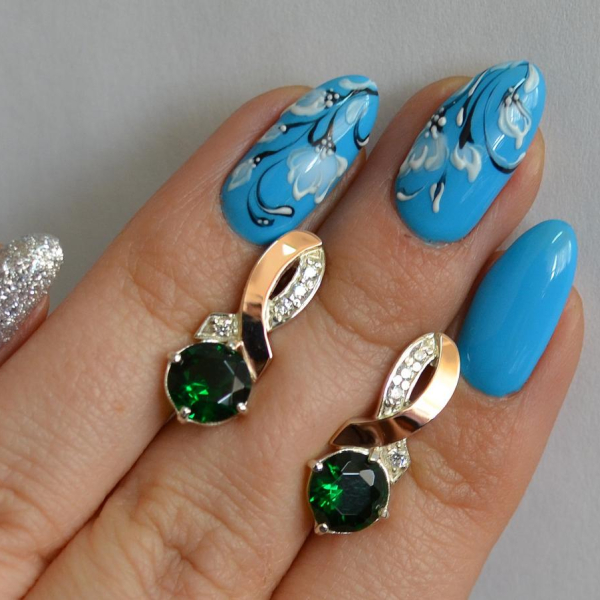 Срібні сережки з напайками із золота