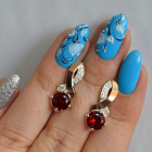 Срібні сережки з напайками із золота