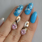 Срібні сережки з напайками із золота