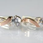 Срібні сережки з напайками із золота