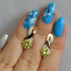 Срібні сережки з напайками із золота