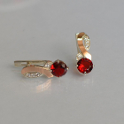 Срібні сережки з напайками із золота