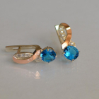 Срібні сережки з напайками із золота