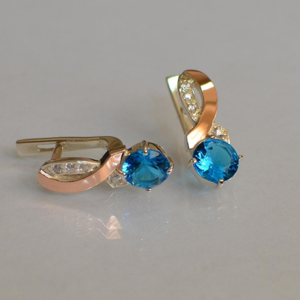 Срібні сережки з напайками із золота