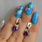 Срібні сережки з напайками із золота