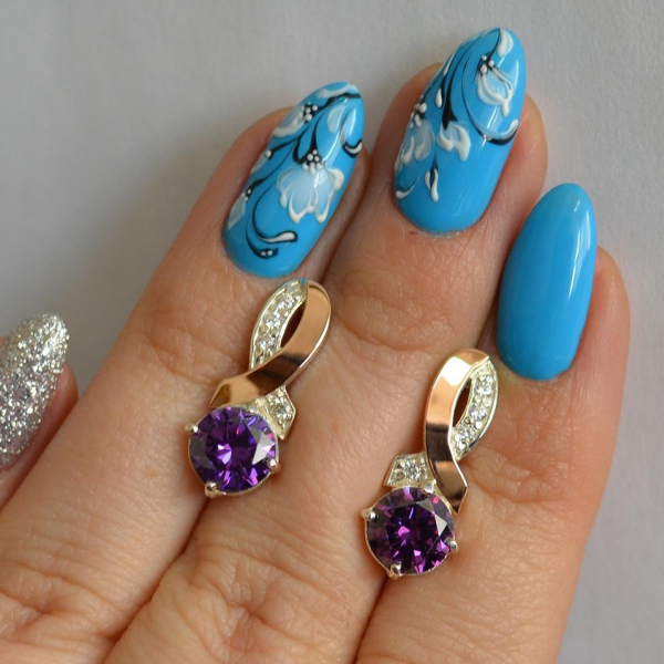 Срібні сережки з напайками із золота