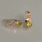 Срібні сережки з напайками із золота