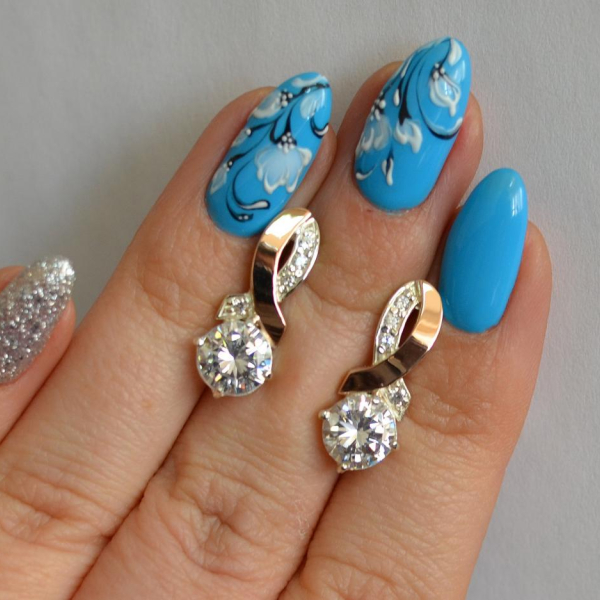 Срібні сережки з напайками із золота