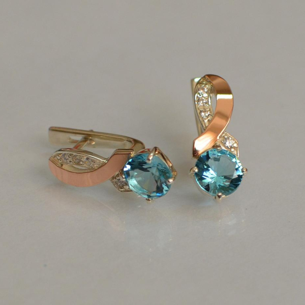 Срібні сережки з напайками із золота