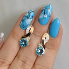 Срібні сережки з напайками із золота