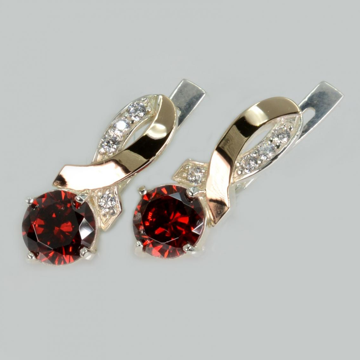 Срібні сережки з напайками із золота