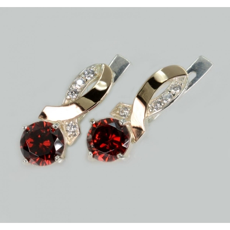 Серебряные серьги с напайками из золота