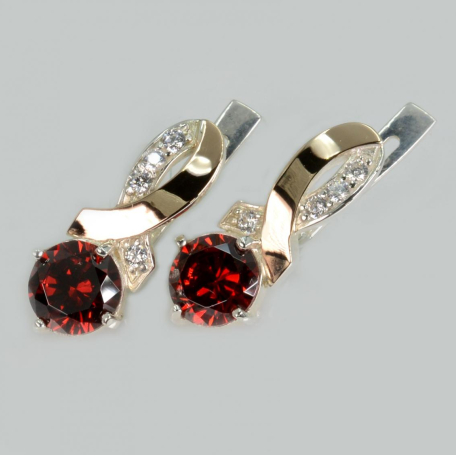 Срібні сережки з напайками із золота