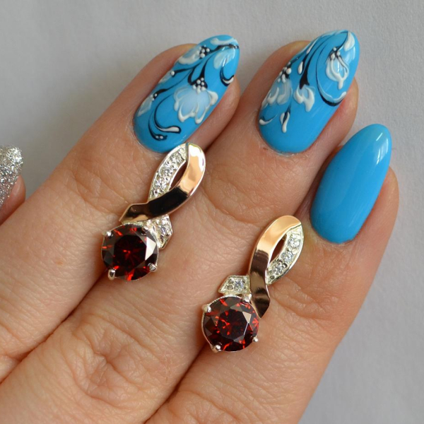 Срібні сережки з напайками із золота