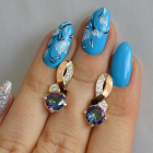 Срібні сережки з напайками із золота