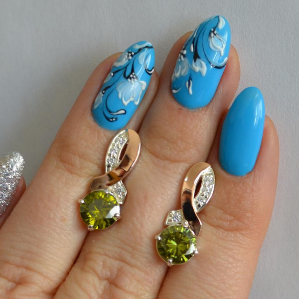 Срібні сережки з напайками із золота