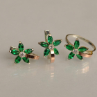 Срібний набір з золотими напайками