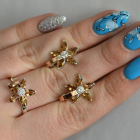 Срібний набір з золотими напайками