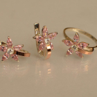 Срібний набір з золотими напайками