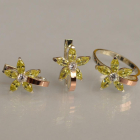 Срібний набір з золотими напайками