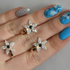 Срібний набір з золотими напайками