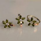 Срібний набір з золотими напайками