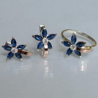 Срібний набір з золотими напайками