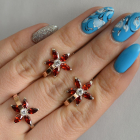 Срібний набір з золотими напайками