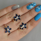 Срібний набір з золотими напайками