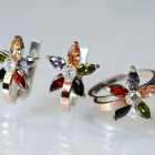 Срібний набір з золотими напайками