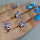 Срібний набір з золотими напайками