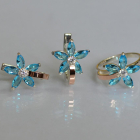 Срібний набір з золотими напайками