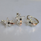 Срібний набір з золотими напайками