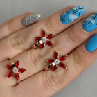 Срібний набір з золотими напайками