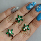 Срібний набір з золотими напайками