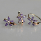 Срібний набір з золотими напайками