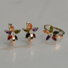 Срібний набір з золотими напайками